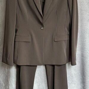 Tahari Brown Pinstripe Women's Suit